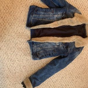 Denim Jacket with fur on sleeves and collar!